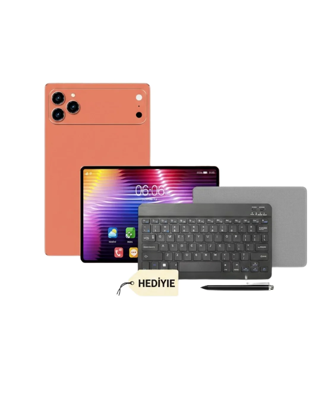 Çok Amaçlı Android Tablet Seti Klavye Kalem ve Koruyucu Aksesuarlı