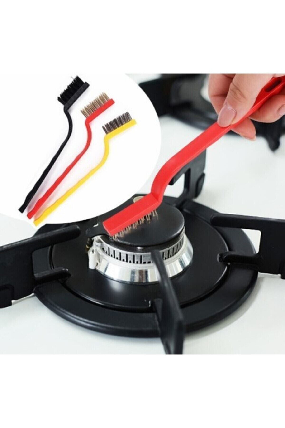 Çok Amaçlı Bakır Demir Ve Sert Plastik 3'lü Set Fırça Detaylı Fır