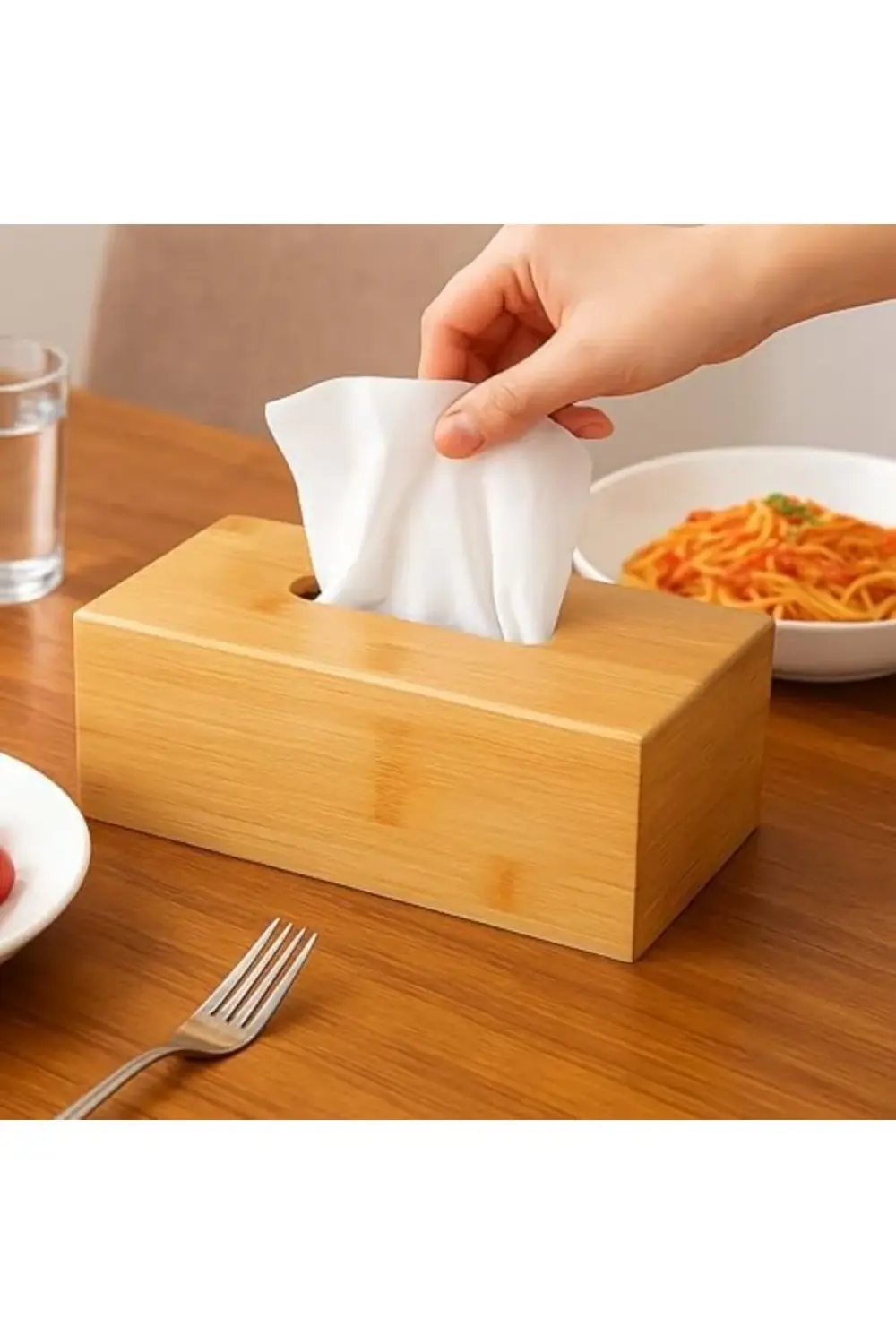 Çok Amaçlı Bambu Peçetelik Ve Düzenleme Kutusu 25x14x7,5 Cm 12007