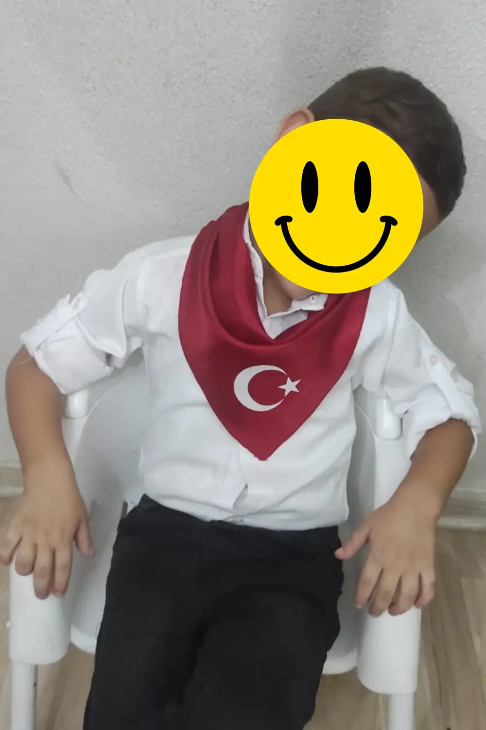 çok amaçlı bandana fular ay yıldızlı kırmızı renk