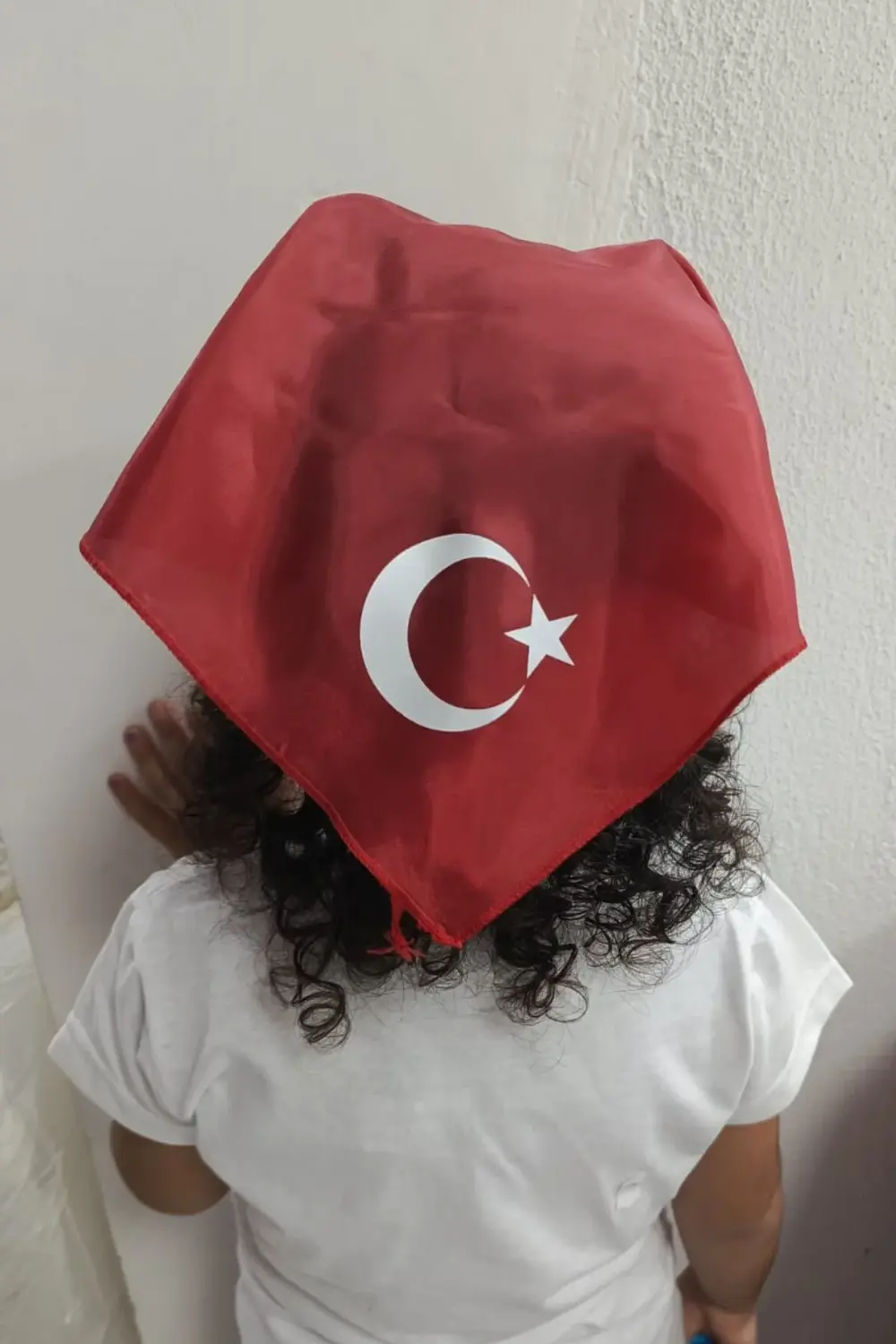 çok amaçlı bandana fular ay yıldızlı kırmızı renk