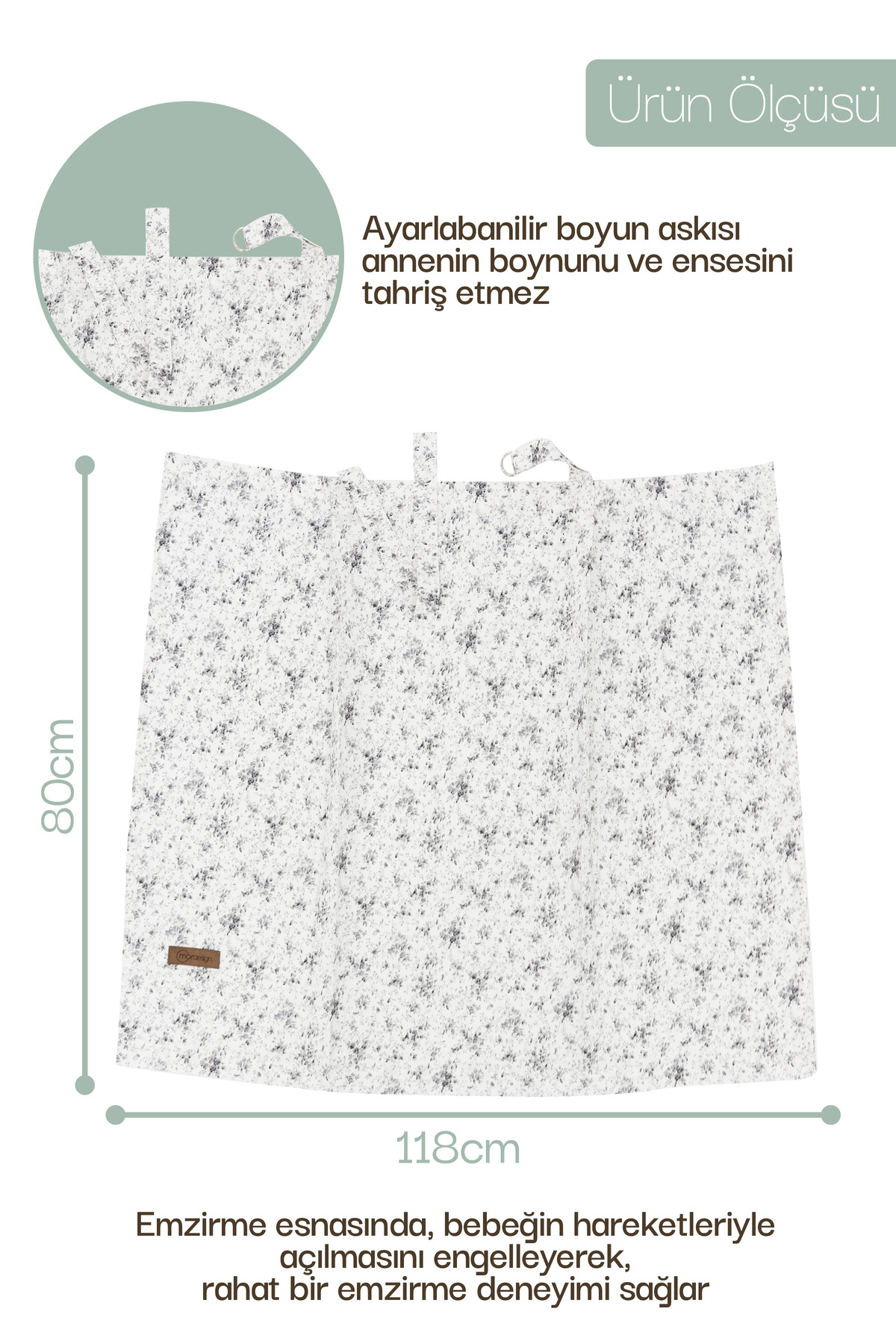 Mordesign Çok Amaçlı Bebek Emzirme Örtüsü/Önlüğü; Puset, Bebek Arabası Örtü