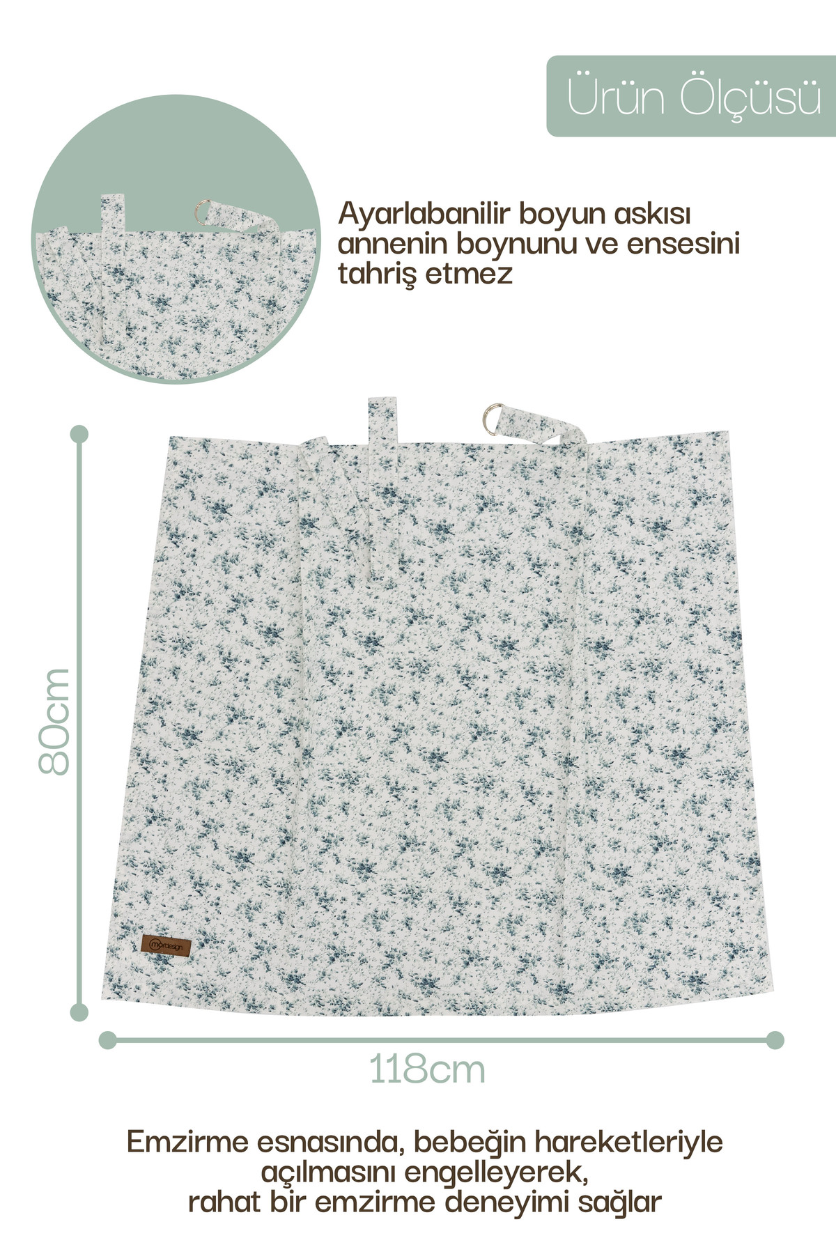 Mordesign Çok Amaçlı Bebek Emzirme Örtüsü/Önlüğü; Puset, Bebek Arabası Örtü
