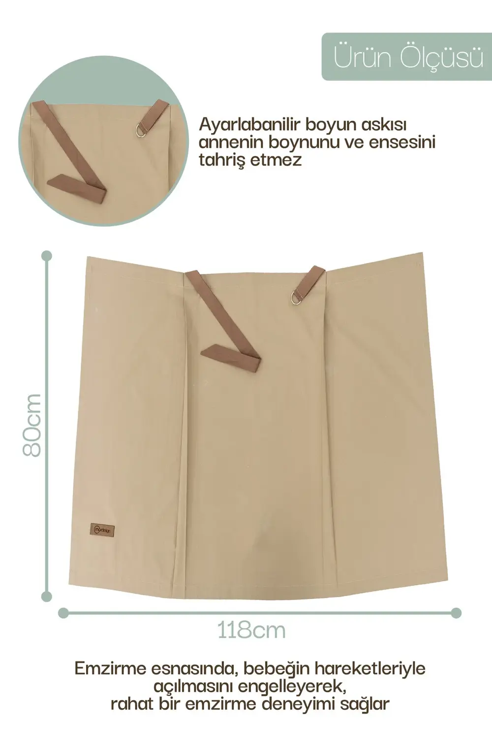 Mordesign Çok Amaçlı Bebek Emzirme Örtüsü/Önlüğü; Puset, Bebek Arabası Örtü