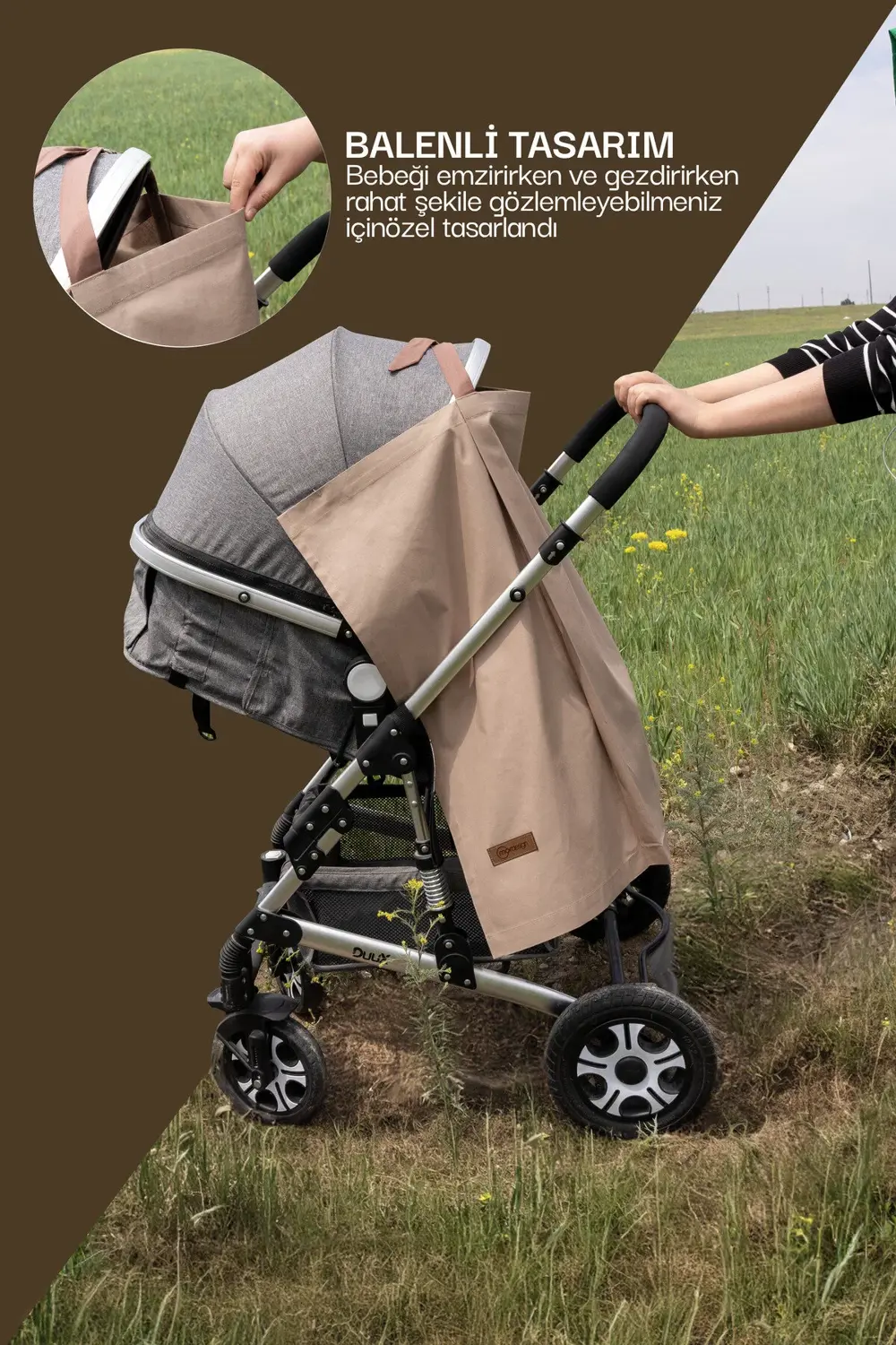 Mordesign Çok Amaçlı Bebek Emzirme Örtüsü/Önlüğü; Puset, Bebek Arabası Örtü