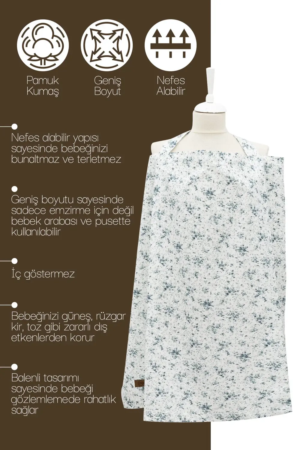 Çok Amaçlı Bebek Emzirme Örtüsü/Önlüğü; Puset, Bebek arabası örtü