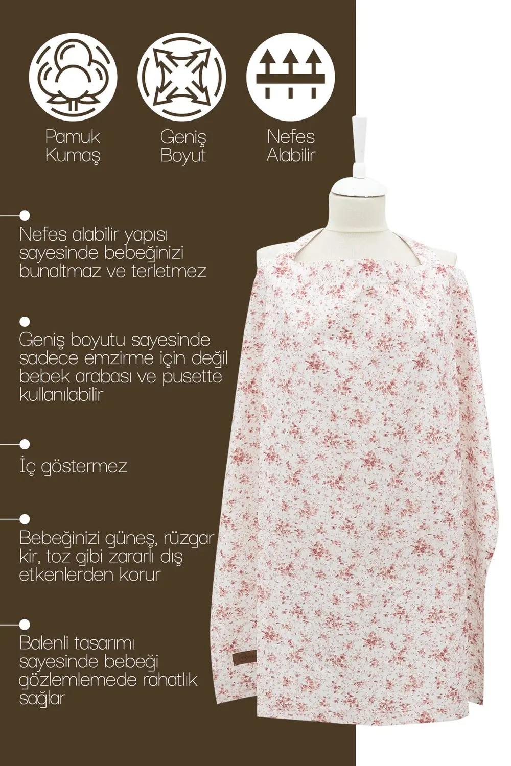Çok Amaçlı Bebek Emzirme Örtüsü/Önlüğü; Puset, Bebek arabası örtü