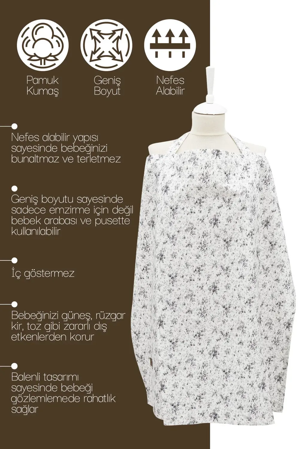 Çok Amaçlı Bebek Emzirme Örtüsü/Önlüğü; Puset, Bebek arabası örtü