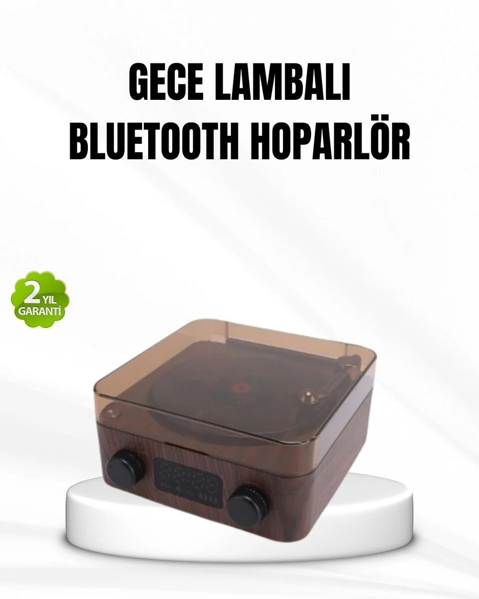 Çok Amaçlı Bluetooth Hoparlörlü Gece Lambası ve Dijital Saat
