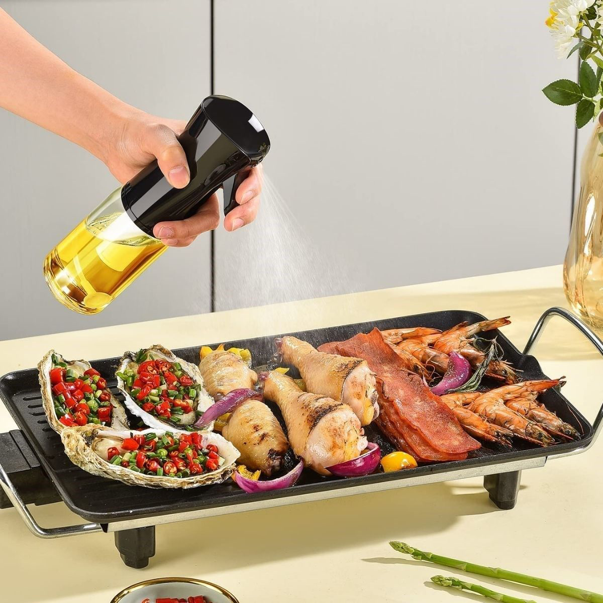 Çok Amaçlı Cam Şişe Püskürtmeli Dağıtıcı Yağdanlık Limonluk Sirke