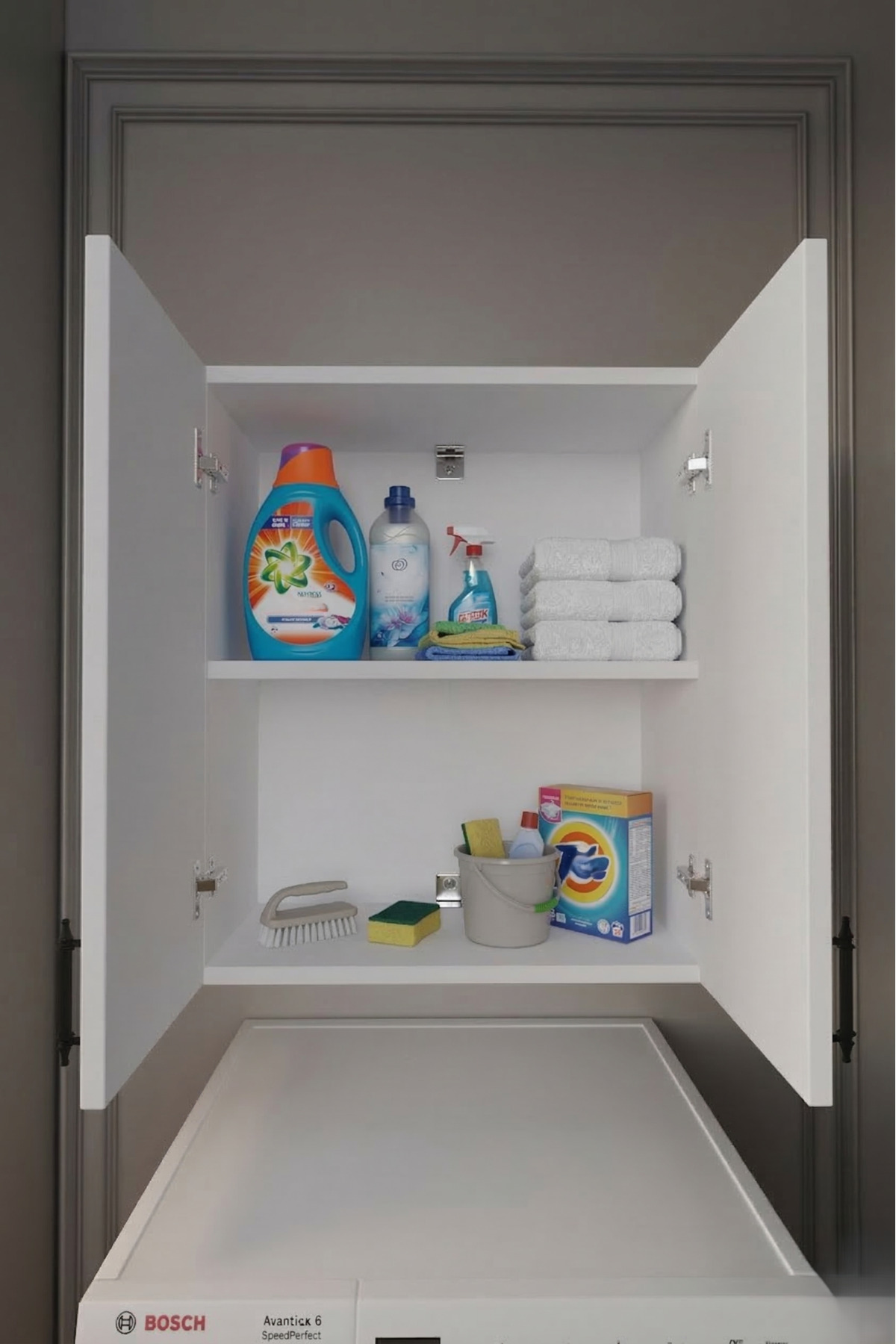 Çok Amaçlı Çift Kapaklı Makine Üstü Dolap