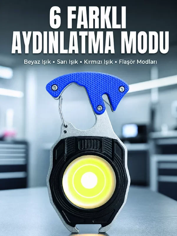 Çok Amaçlı COB LED Şarjlı Fener - En Güçlü Araç, Kamp ve Tamir Işığı