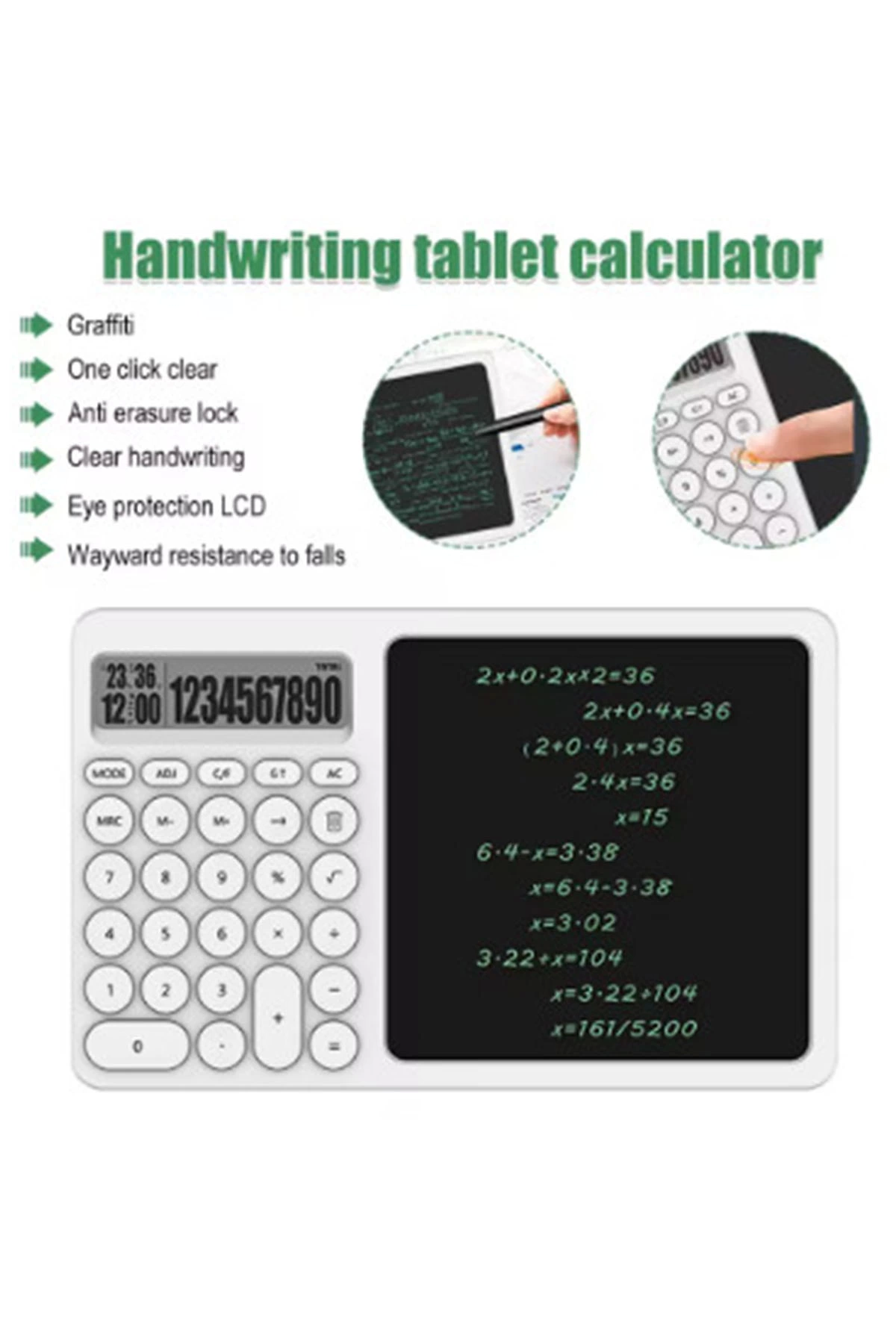 Çok Amaçlı Digital Hesap Makinesi Lcd Ekran Yazma Tableti Ofis Ok