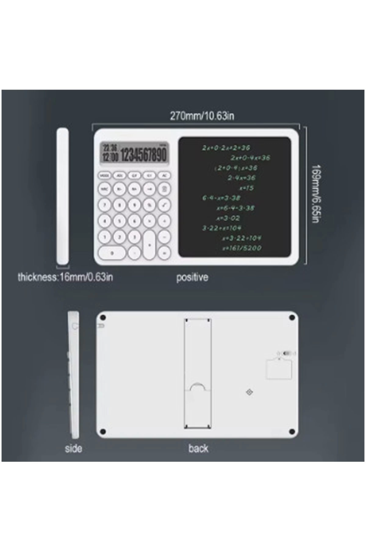 Çok Amaçlı Digital Hesap Makinesi Lcd Ekran Yazma Tableti Ofis Ok