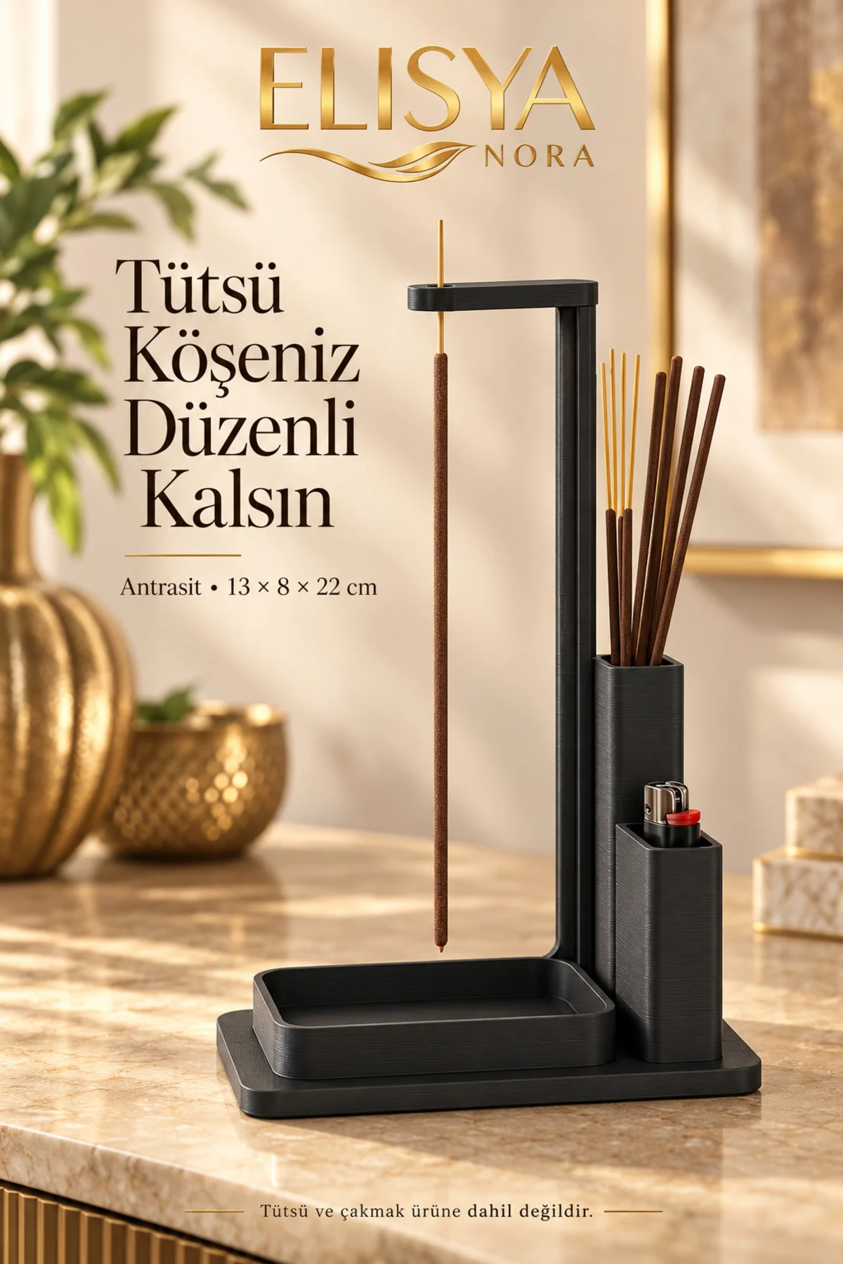 Çok Amaçlı Dikey Tütsülük Bölmeli Dekoratif Tütsü Standı Organizer - Görsel 2