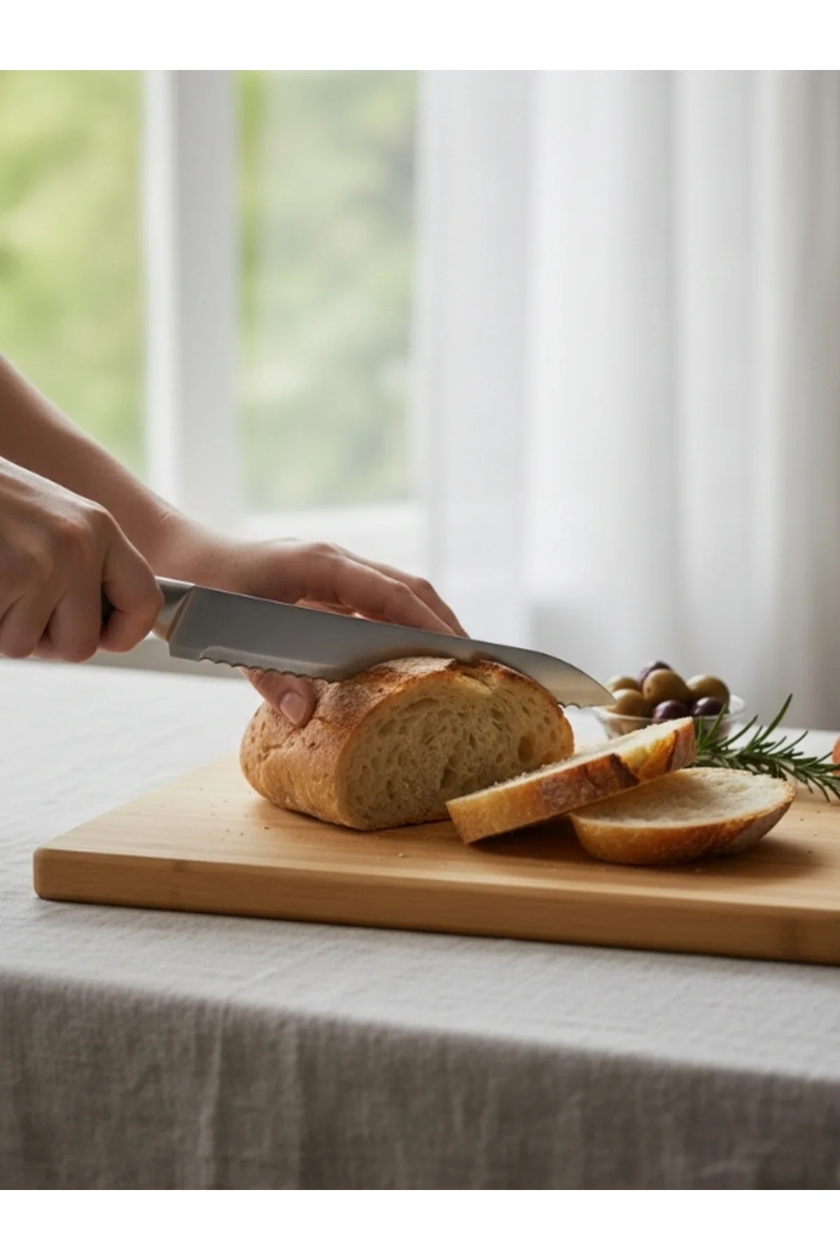 Çok Amaçlı Doğal Ahşap Kesme & Sunum Tahtası, El Üretimi Ekmek Ta
