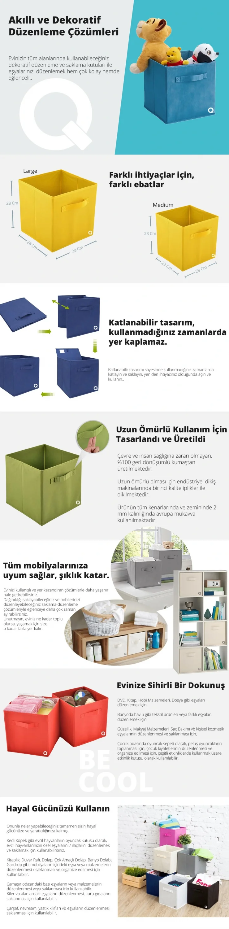 Çok Amaçlı Dolap İçi Düzenleyici Kutu - Mavi Çok Amaçlı Dolap İçi Düzenleyici Kutu - Mavi