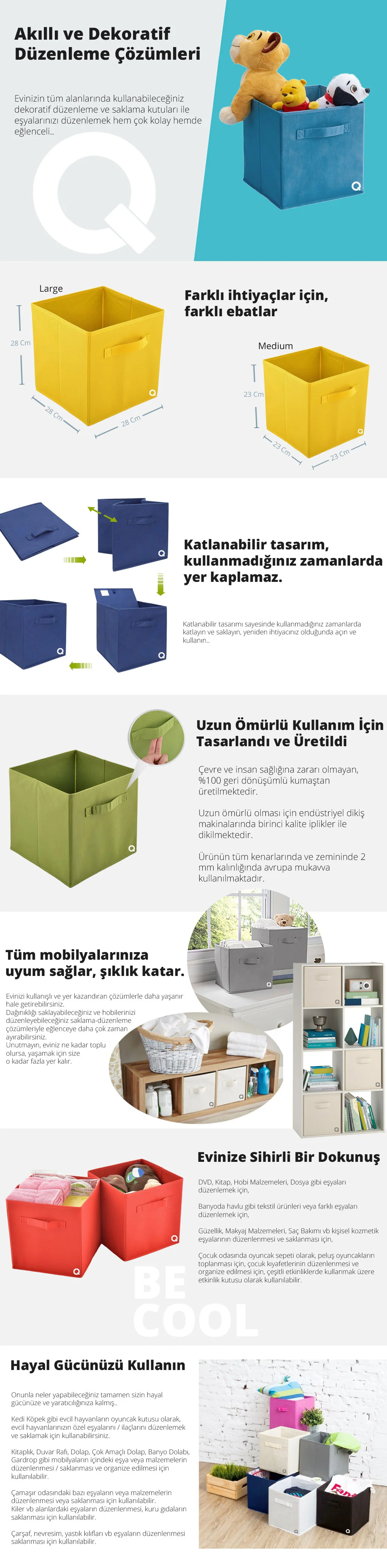 Çok Amaçlı Dolap İçi Düzenleyici Kutu - Mi Çizgili