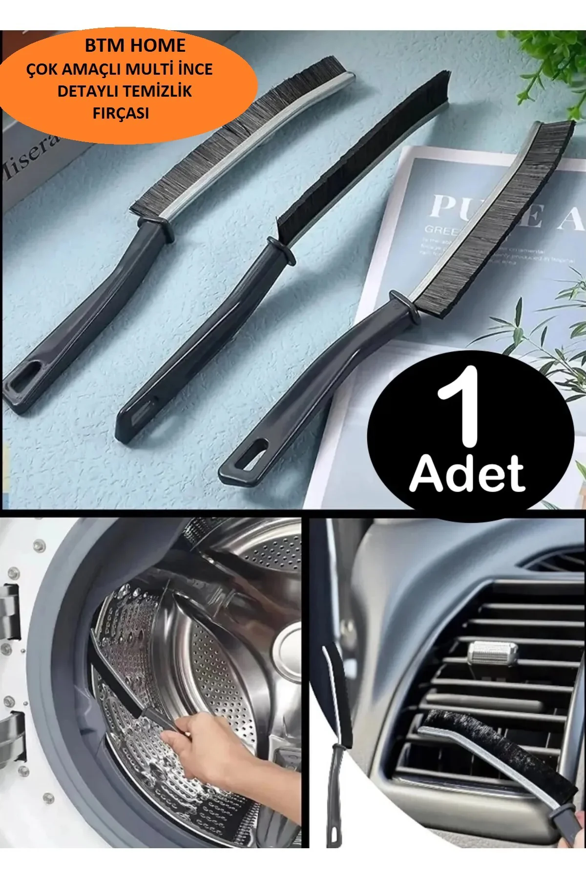 Çok Amaçlı Ince Temizlik Fırçası – Derz Arası, Mutfak & Banyo Tem