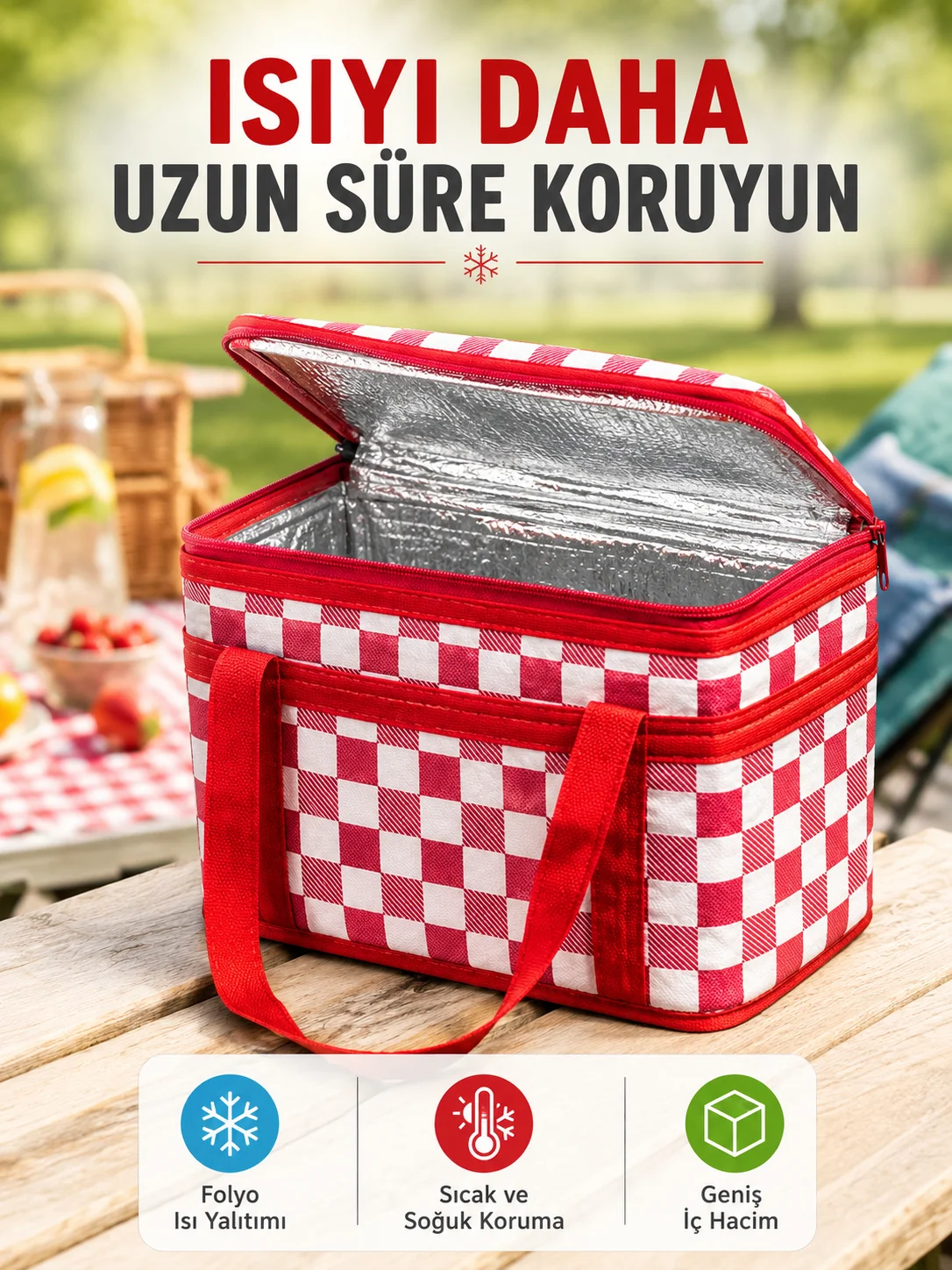Çok Amaçlı Isı Yalıtımlı Termos Çanta Piknik Kamp Seyahat ve Market Kullanımına Uygun Çok Amaçlı Isı Yalıtımlı Termos Çanta Piknik Kamp Seyahat ve Market Kullanımına Uygun
