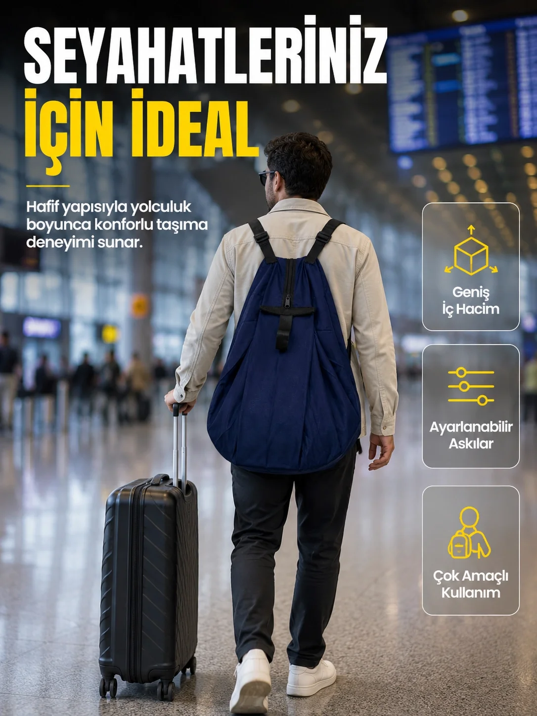 Çok Amaçlı Katlanabilir Taşıma Çantası Geniş Hacimli Günlük Kullanım Çantası