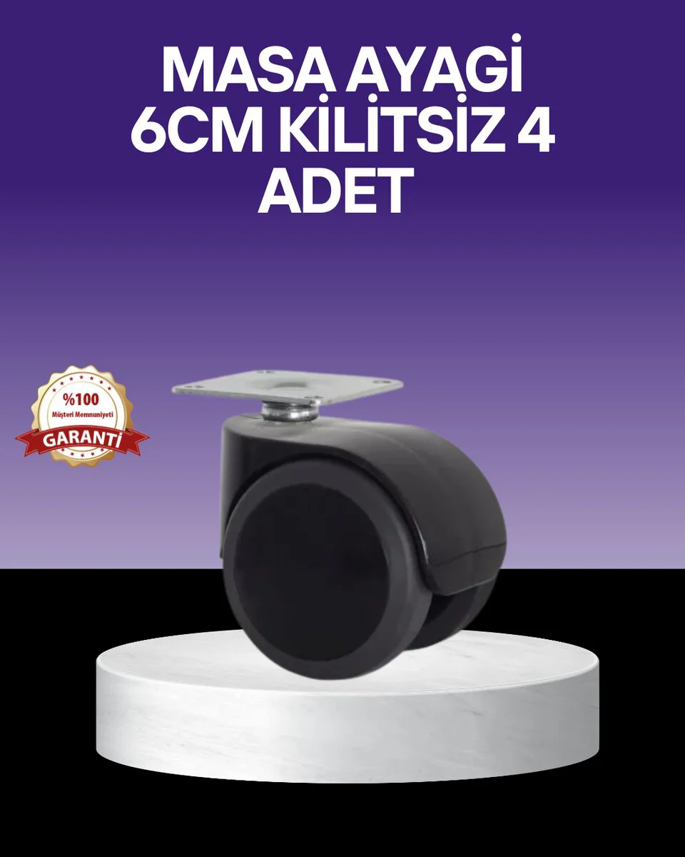 Çok Amaçlı Kilitsiz Masa Ayağı Tekerleği 6 cm - Pratik ve Stabil Mobilya Çözümü