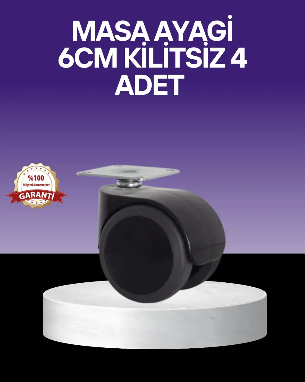 Çok Amaçlı Kilitsiz Masa Ayağı Tekerleği 6 cm