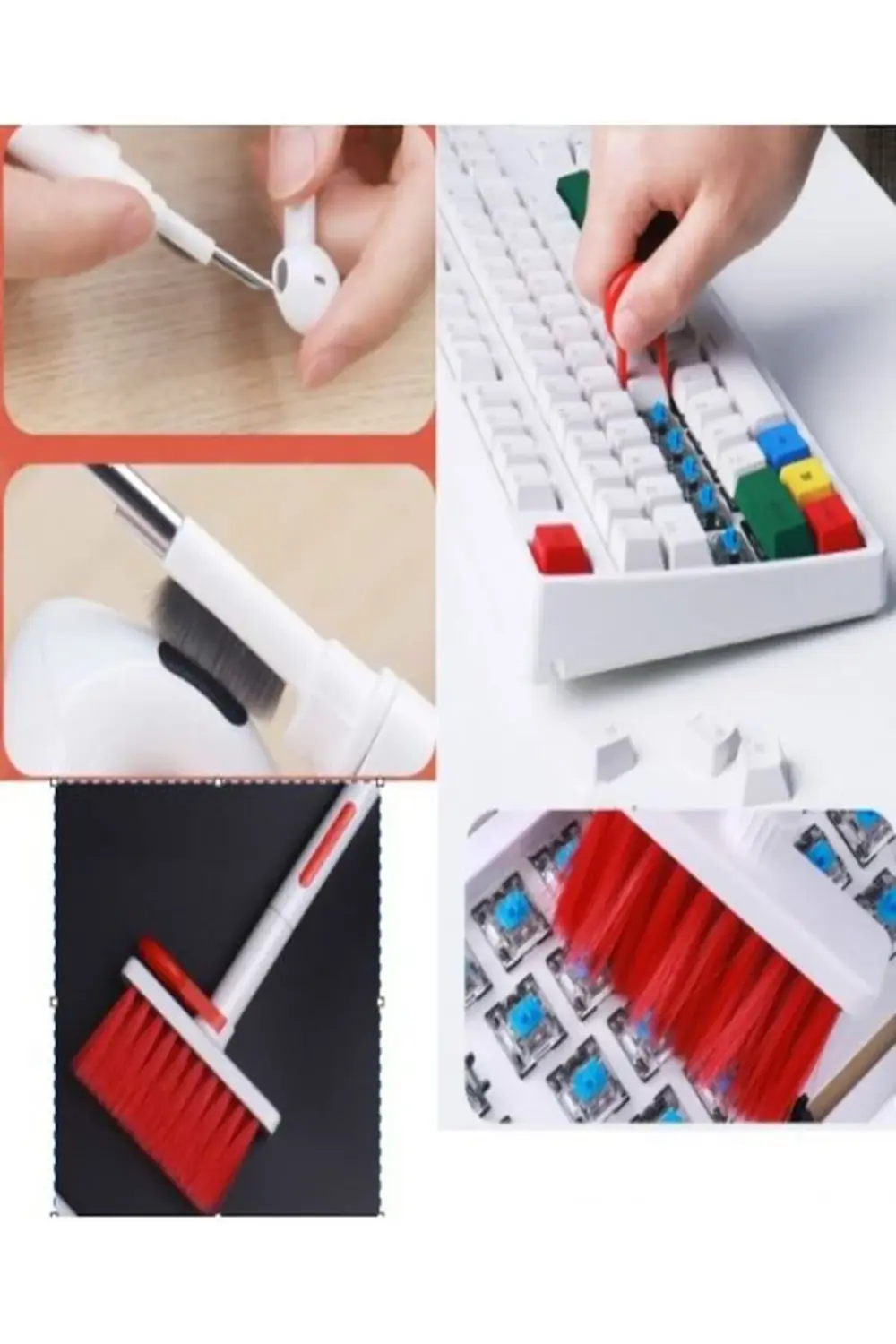 Çok Amaçlı Klavye Ve Airpods Kulaklık Temizleme Seti Kalvye Düğme