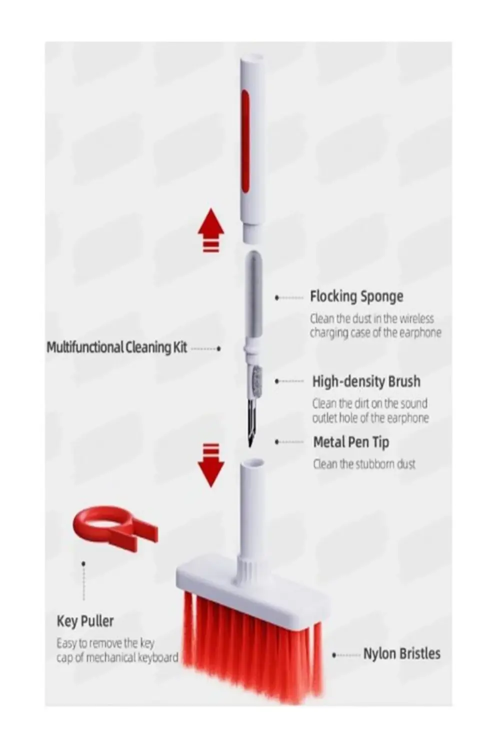 Çok Amaçlı Klavye Ve Airpods Kulaklık Temizleme Seti Kalvye Düğme