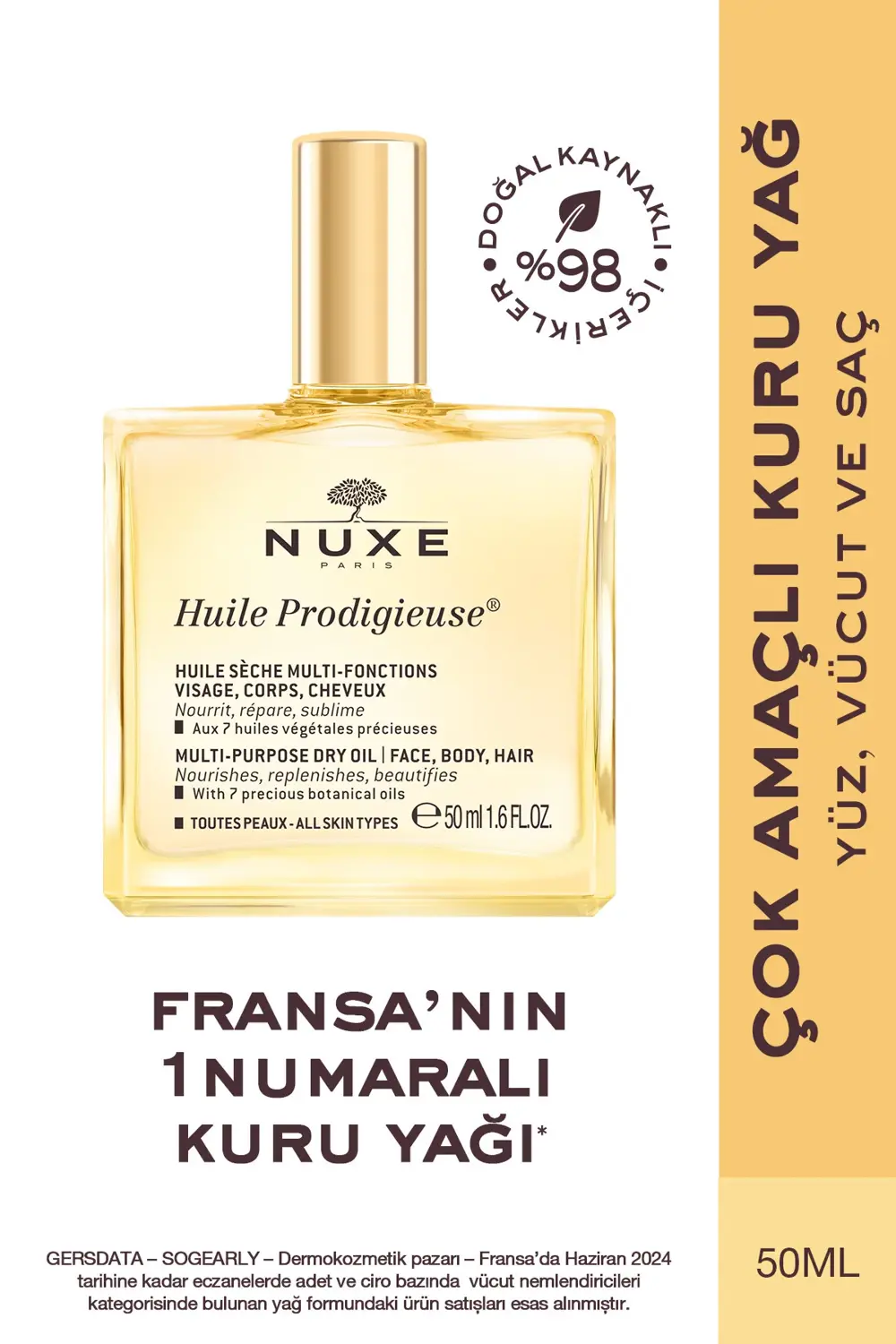 Çok Amaçlı Kuru Yağ (Yüz, Vücut, Saç)  50 ml