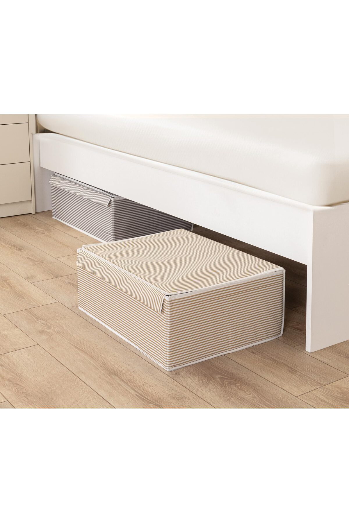 Pazar Kapısı Çok Amaçlı Kutu Baza Boy Kahverengi Çizgili 50X40x19 Cm