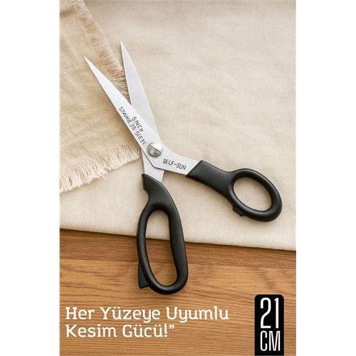 Çok Amaçlı Makas – 21 cm Uzunluk | 11 cm Kesim Bıçağı | Paslanmaz