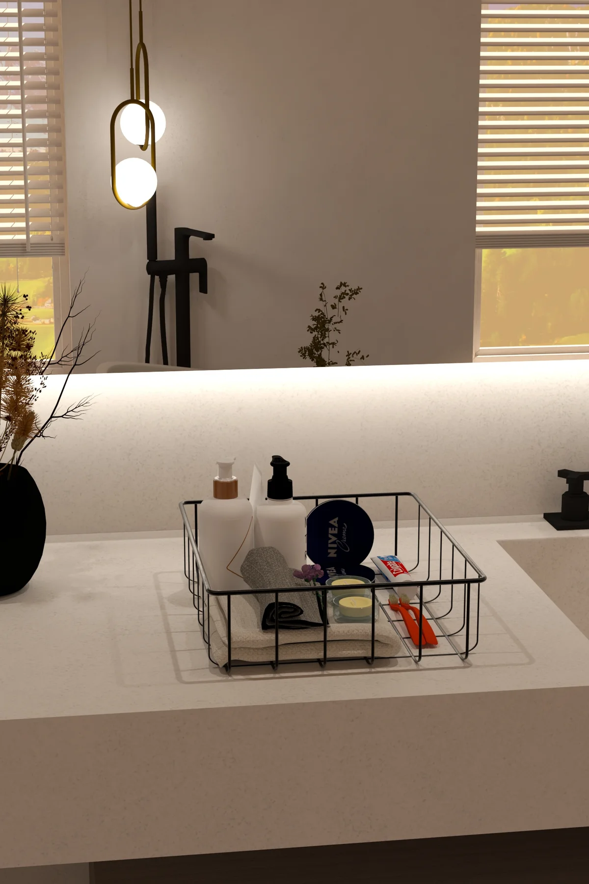 Çok Amaçlı Metal Organizer Sepet 2'li