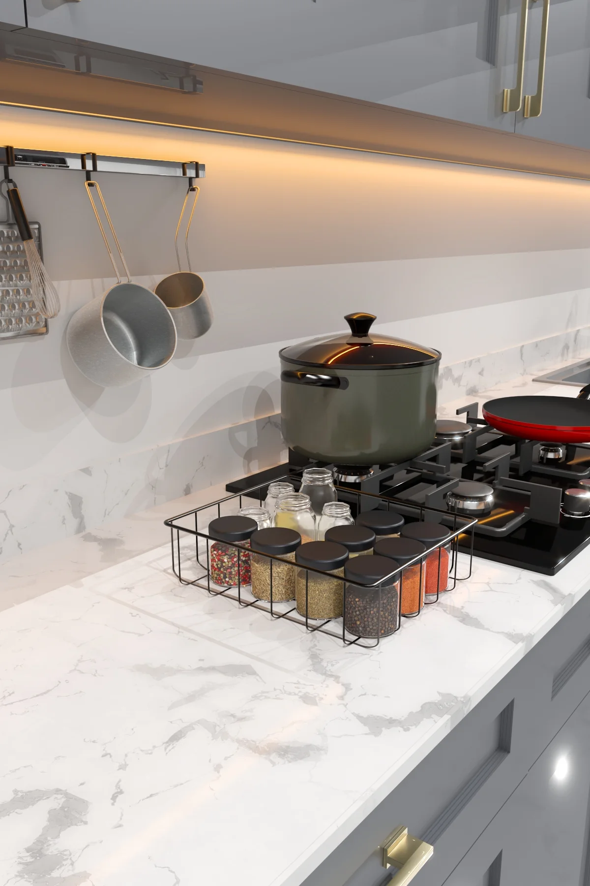 Çok Amaçlı Metal Organizer Sepet 2'li