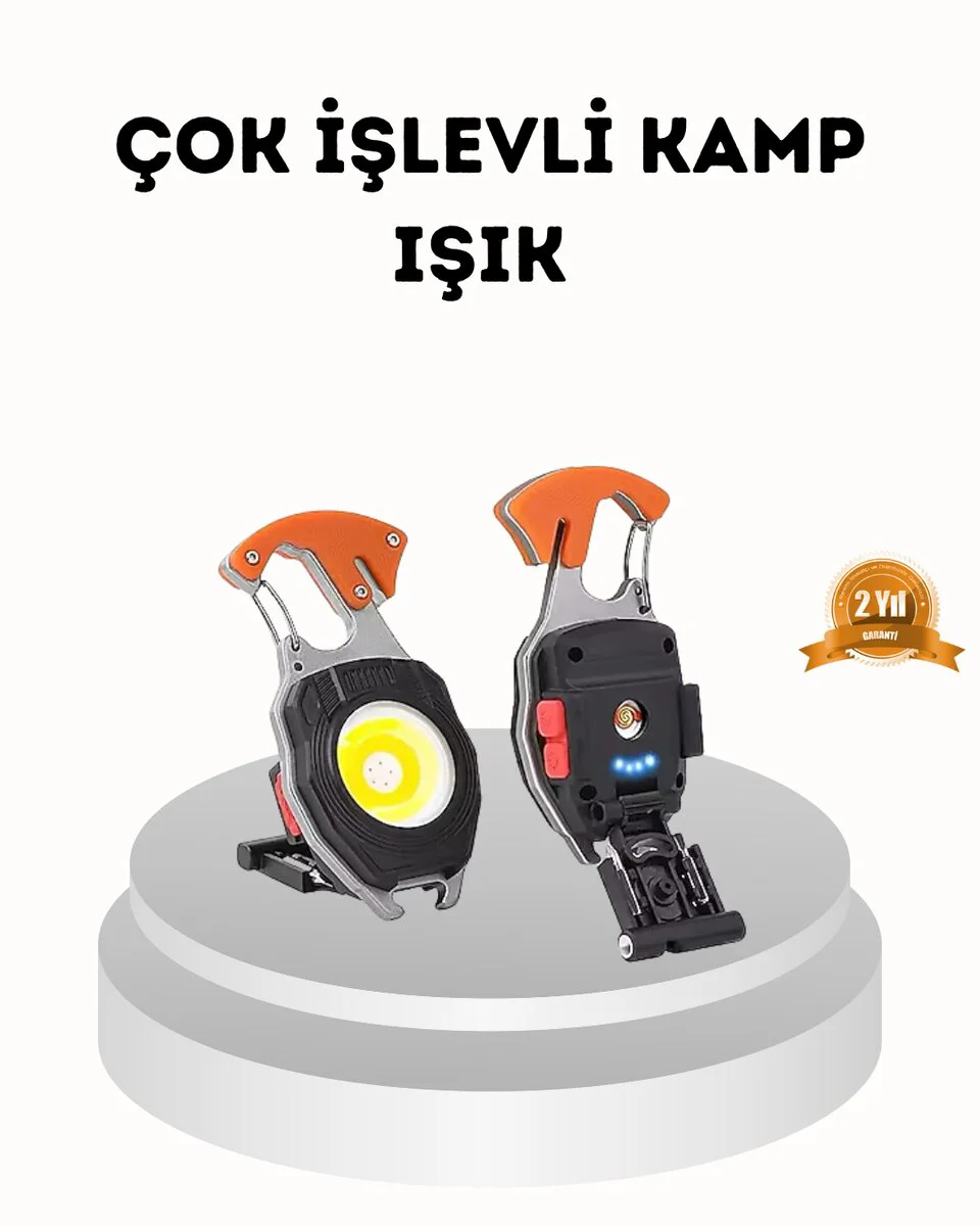 Çok Amaçlı Mini Fener – Güvenlik Düdüklü, Şişe Açacağı ve USB Şarjlı Kompakt Tasarım