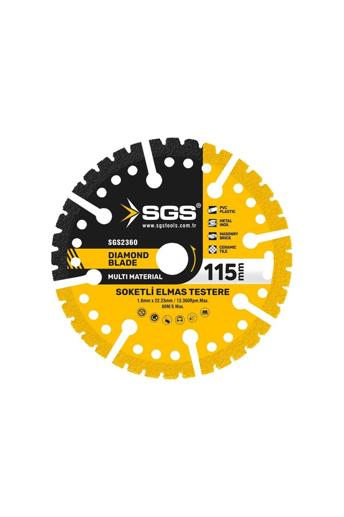 ÇOK AMAÇLI MULTI-MATERIAL ELMAS KESME DİSKİ 115 MM SGS2360