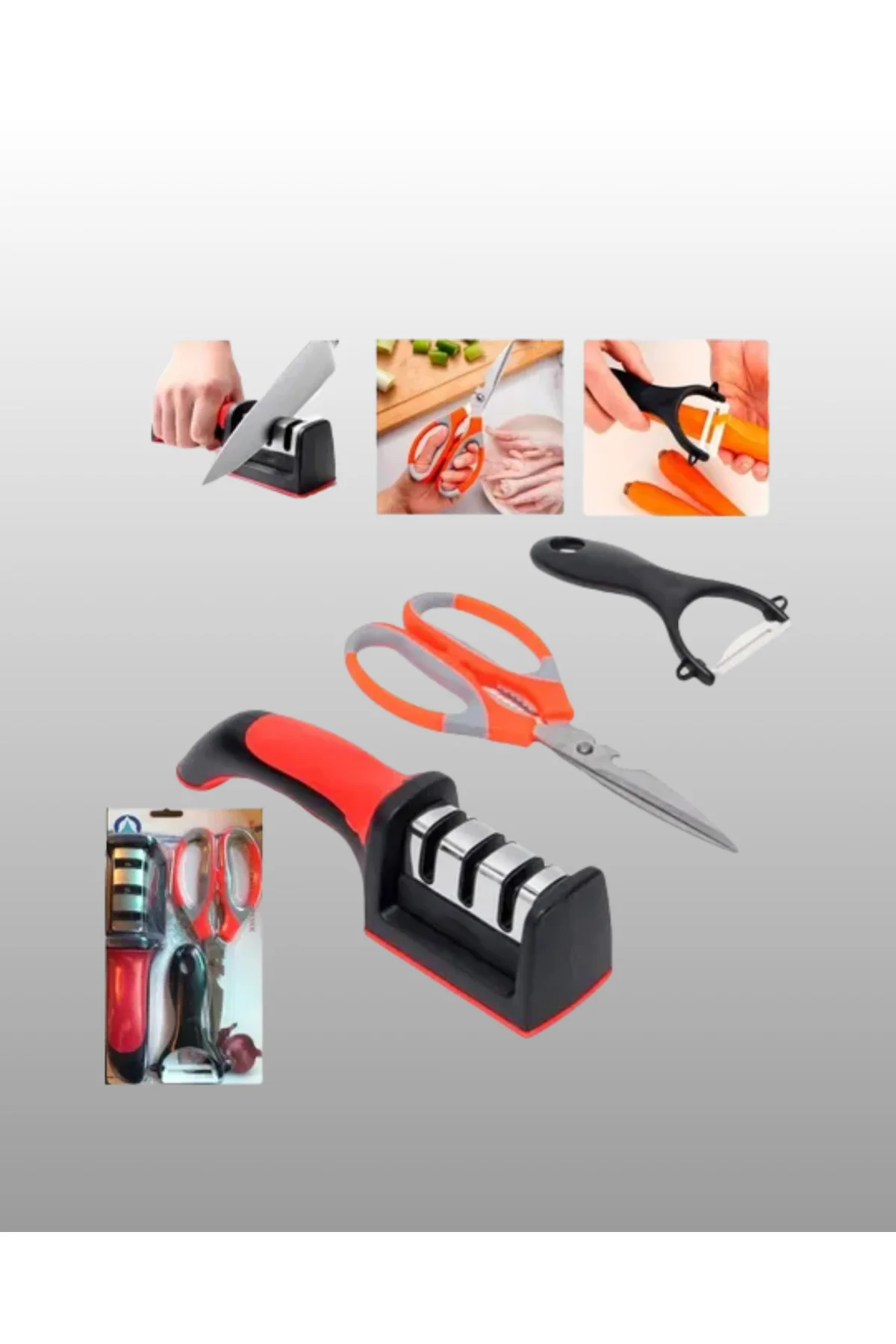 Çok Amaçlı Mutfak Makas Seti – Paslanmaz Çelik ve Ergonomik Tasar