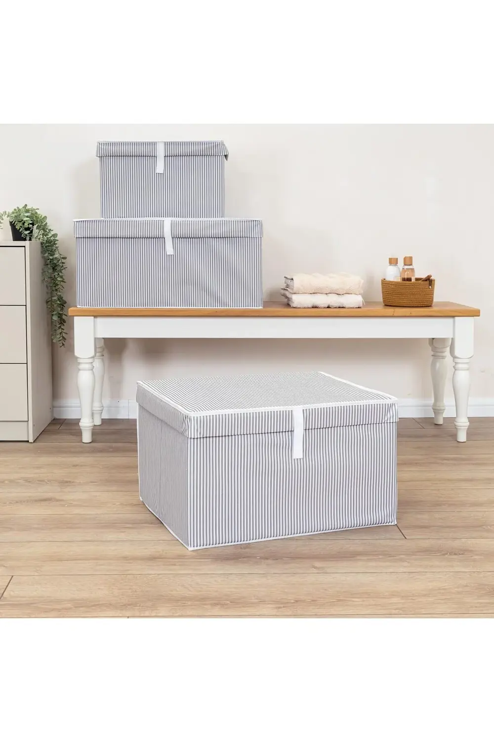 Pazar Kapısı Çok Amaçlı Organizer Düzenleyici Kutu Maxi Gri 50*40*30Cm