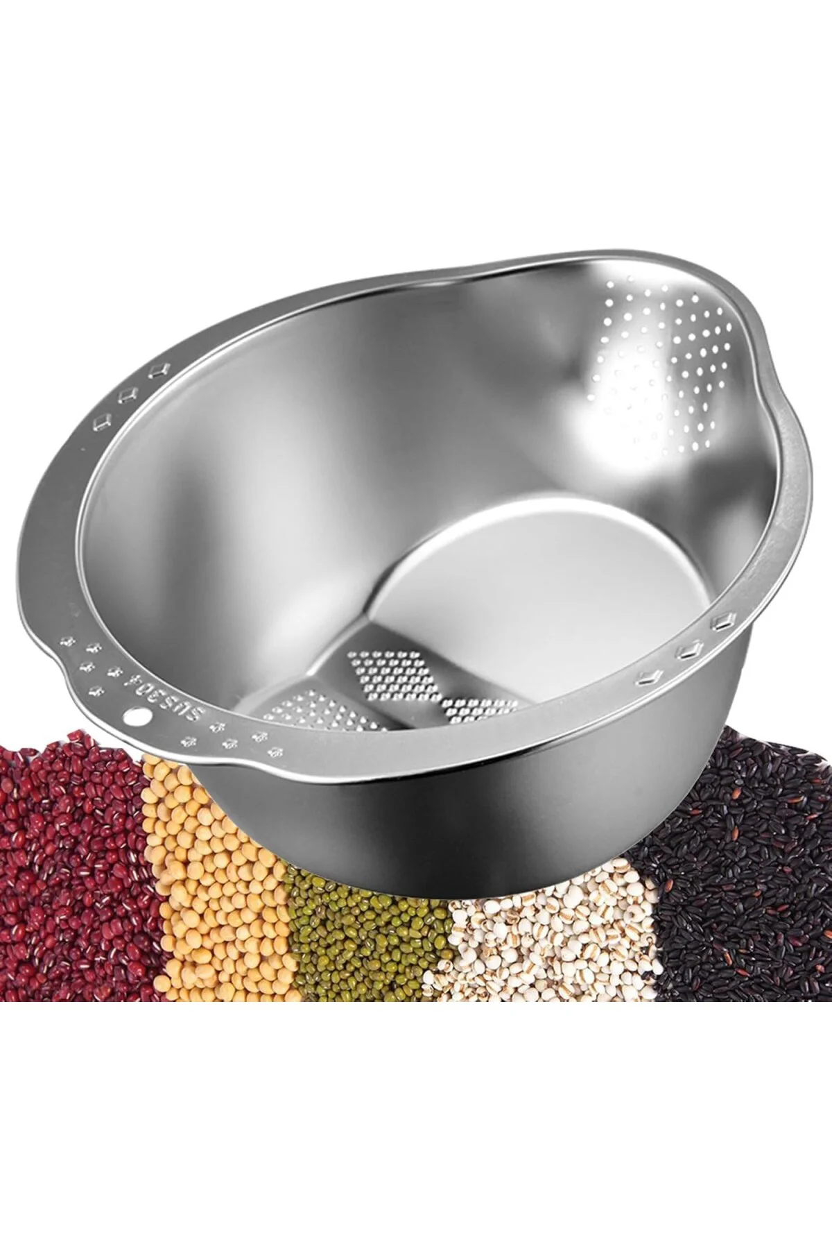® Çok Amaçlı Pirinç Meyve Makarna Süzgeci Paslanmaz 304 Çelik