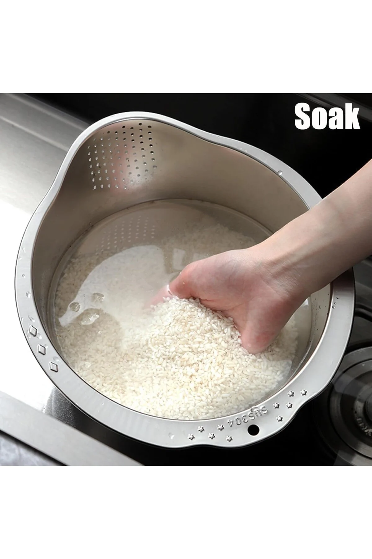 ® Çok Amaçlı Pirinç Meyve Makarna Süzgeci Paslanmaz 304 Çelik