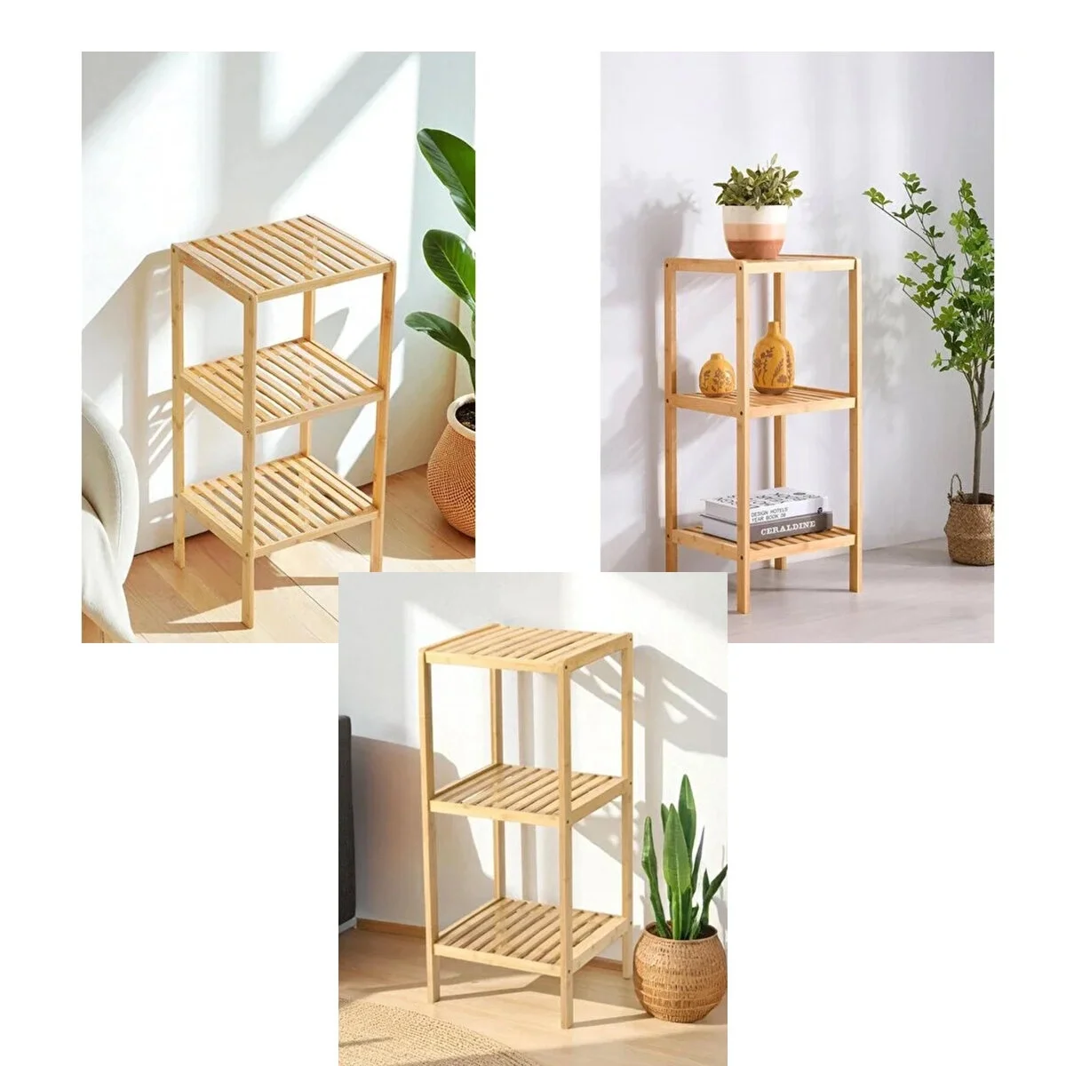 Çok Amaçlı Raf - Organizer 3 Katlı Ahşap - Bambu 36x32x80cm Bx40 Fiyatı, Yorumları ve Özellikleri