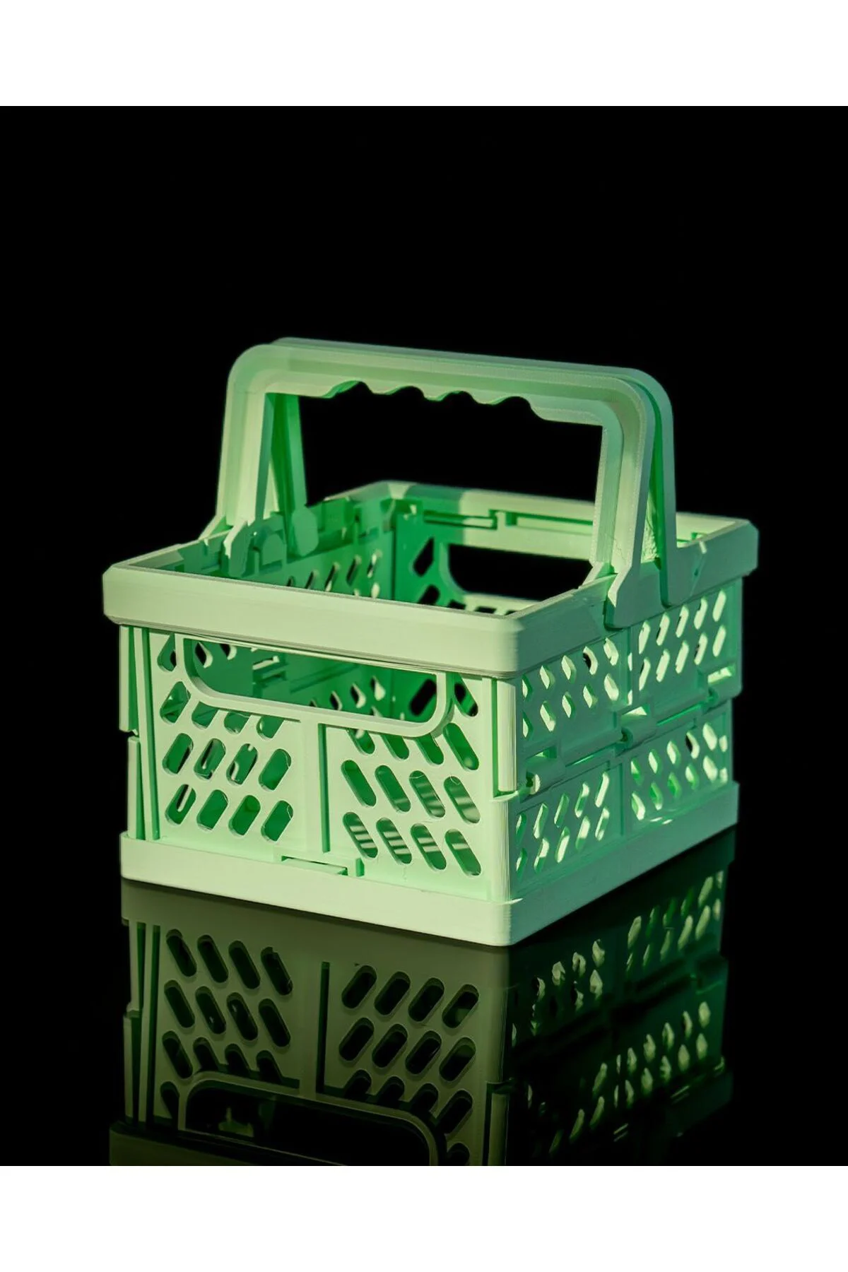 Çok Amaçlı Sert Plastik Kasa Alışveriş Sepeti Organizer Katlanabilir 15CM
