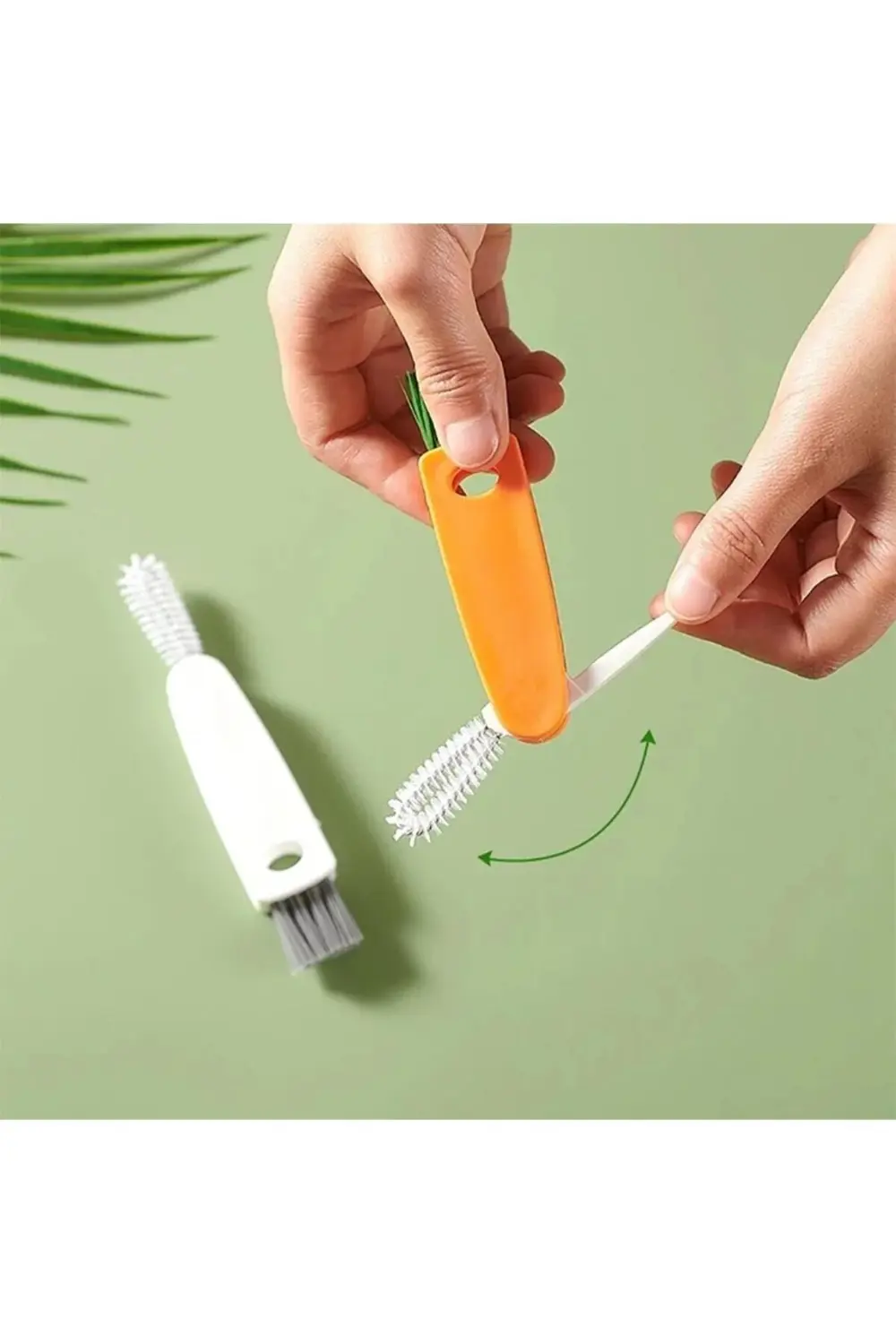 Çok Amaçlı Şişe Kapak Temizleme Fırçası Çift Taraflı Mini Detay T