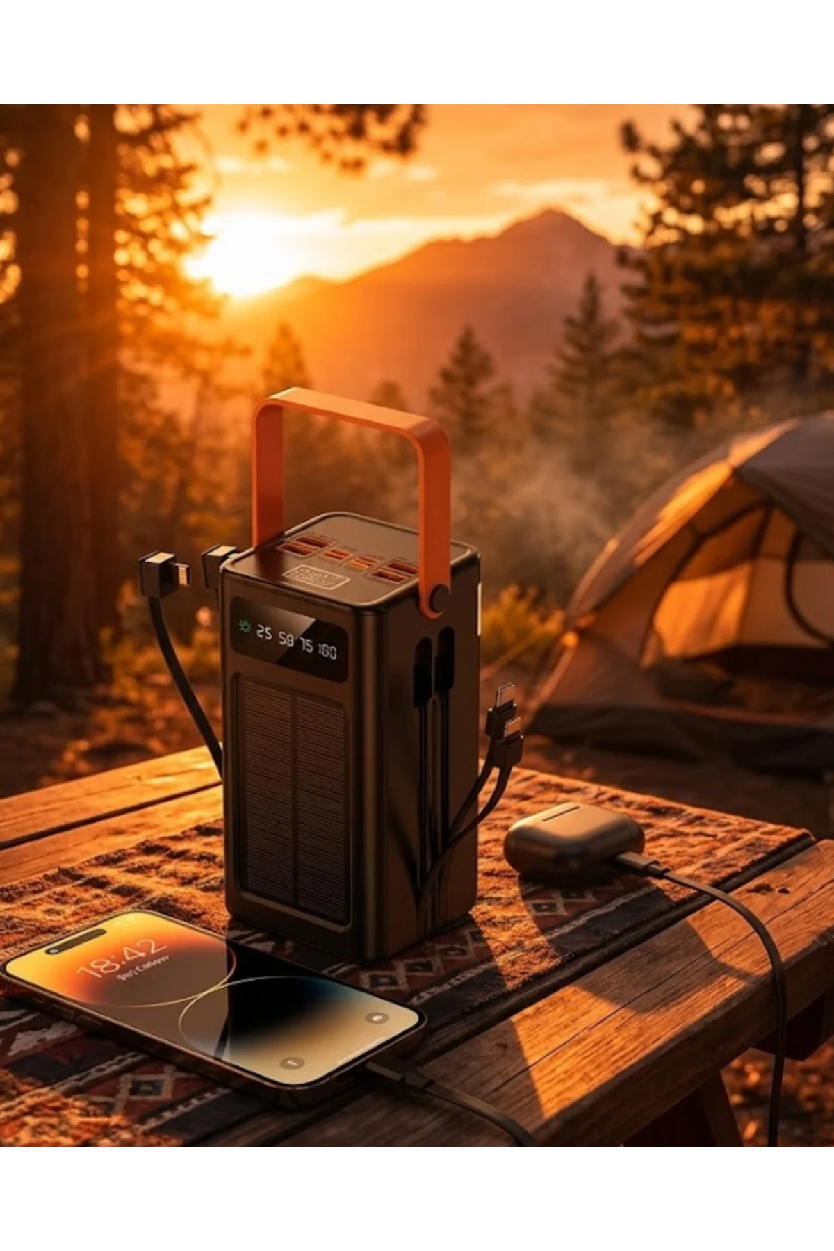 Çok Amaçlı Solar Powerbank Yüksek Kapasiteli Taşınabilir Şarj Cihazı 80.000