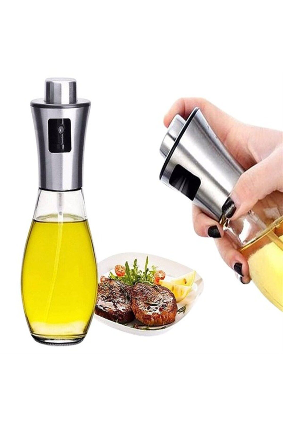 Ok Aksesuar Çok Amaçli Spreyli Sizdirmaz Cam Şişe Yağdanlik Limon Sirke Sos P