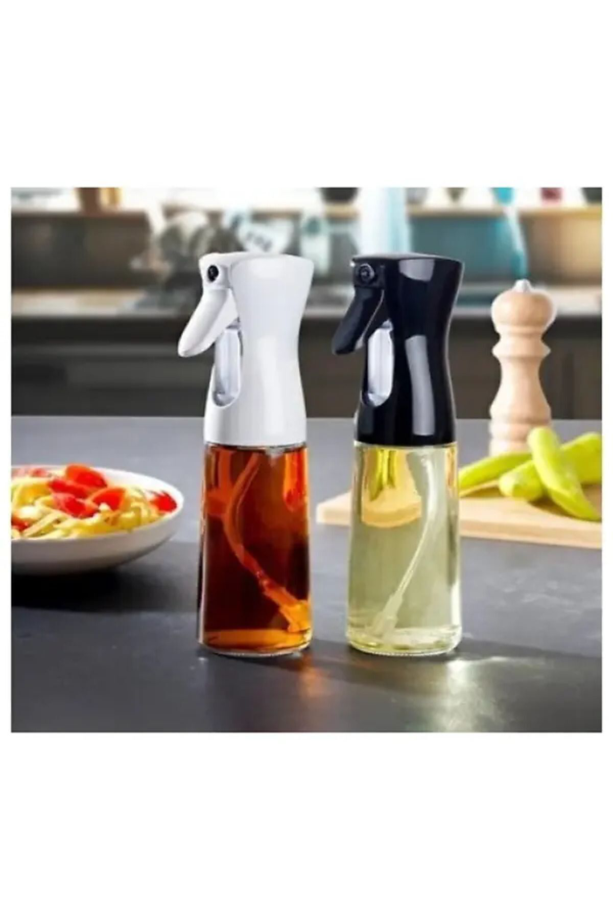 Çok Amaçlı Spreyli Sızdırmaz Cam Şişe Yağdanlık / Airfryer Sirke 