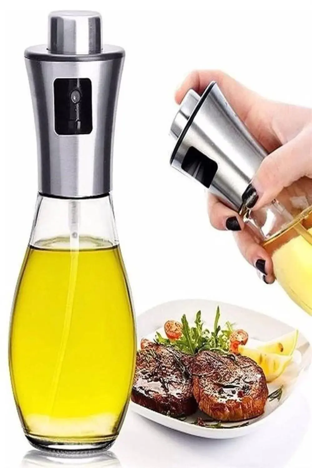 ® Çok Amaçlı Spreyli Sızdırmaz Cam Şişe Yağdanlık Limon Sirke Sos