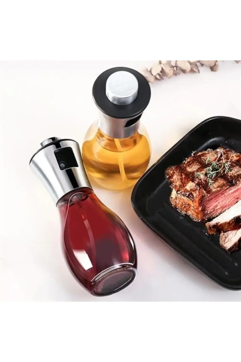 ® Çok Amaçlı Spreyli Sızdırmaz Cam Şişe Yağdanlık Limon Sirke Sos