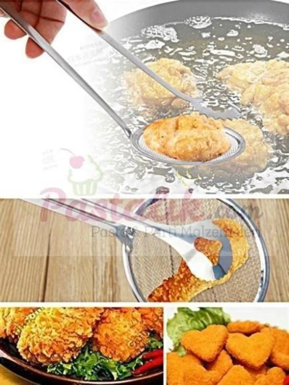 Çok Amaçlı Süzgeçli Paslanmaz Metal Haşlama Ve Kızartma Maşası (4