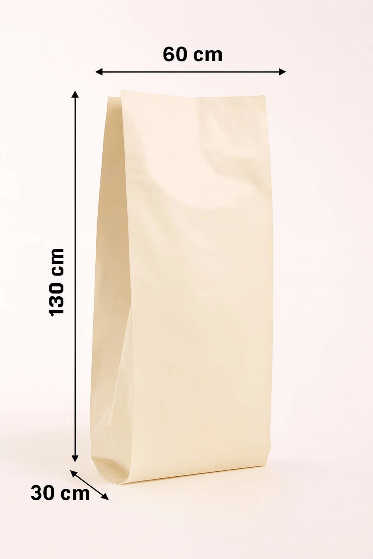 Çok Amaçlı Taşıma Torbası 60x(15+15)x130cm Krem Gri Renk (5 ADET)